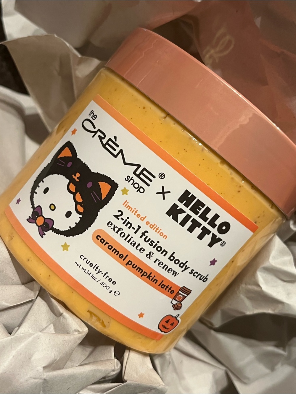 The Crème Shop X Hello Kitty Kids Caramel Pumpkin Latte Body Scrub